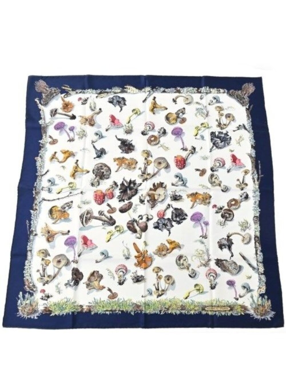 Hermes Bandana Scarf Navy